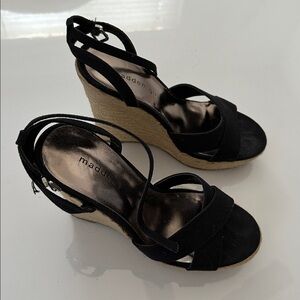 Madden girl, black espadrilles wedges